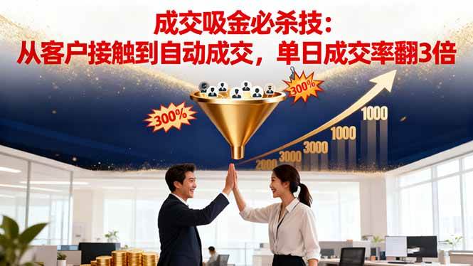 (16432期)吸金成交营销必杀技:从客户接触到自动成交,单日成交率翻3倍-星空网创资源