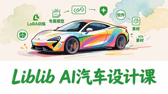 2025Liblib AI汽车设计课,文生图入门、LoRA训练、专属模型,快速上手【实战+解说+软件+素材】-星空网创资源