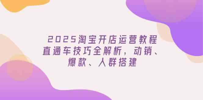 2025淘宝开店运营教程更新，直通车技巧全解析，动销、爆款、人群搭建-星空网创资源