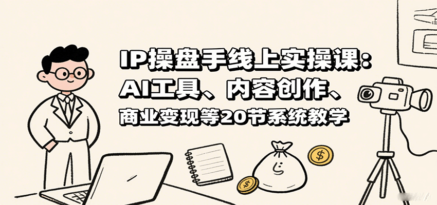 IP操盘手线上实操课:AI工具、内容创作、商业变现等20节系统教学-星空网创资源