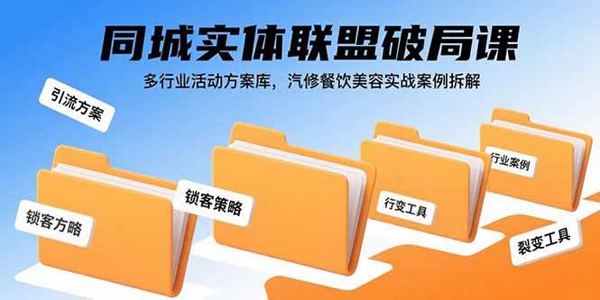 (15833期)同城实体联盟破局课,多行业活动方案库,汽修餐饮美容实战案例拆解-星空网创资源