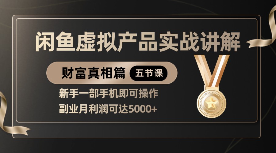 精品闲鱼虚拟产品实战讲解，新手一部手机即可操作，副业月利润可达5000+-星空网创资源