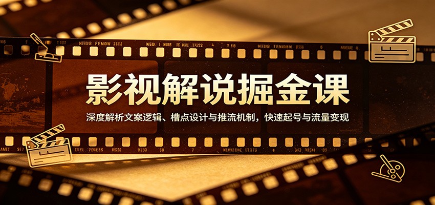 影视解说掘金课：深度解析文案逻辑、槽点设计与推流机制，快速起号与流量变现-星空网创资源