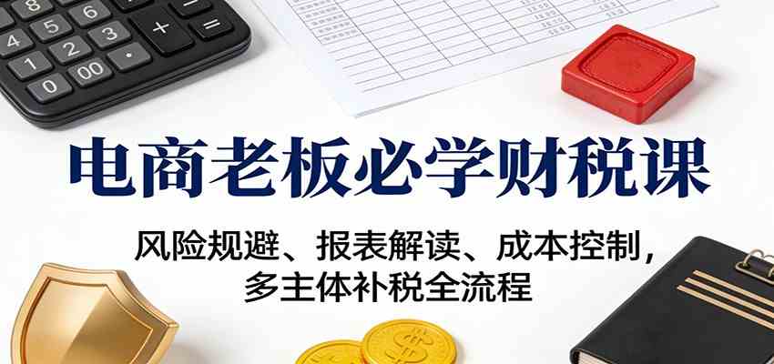 电商老板必学财税课：风险规避、报表解读、成本控制，多主体补税全流程-星空网创资源