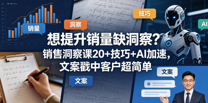想提升销量缺洞察？销售洞察课20+技巧+AI加速，文案戳中客户超简单【原创双语字幕】-星空网创资源