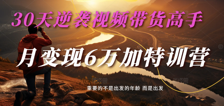 2025视频带货30天逆袭视频带货高手,单月变现6万加特训营-星空网创资源