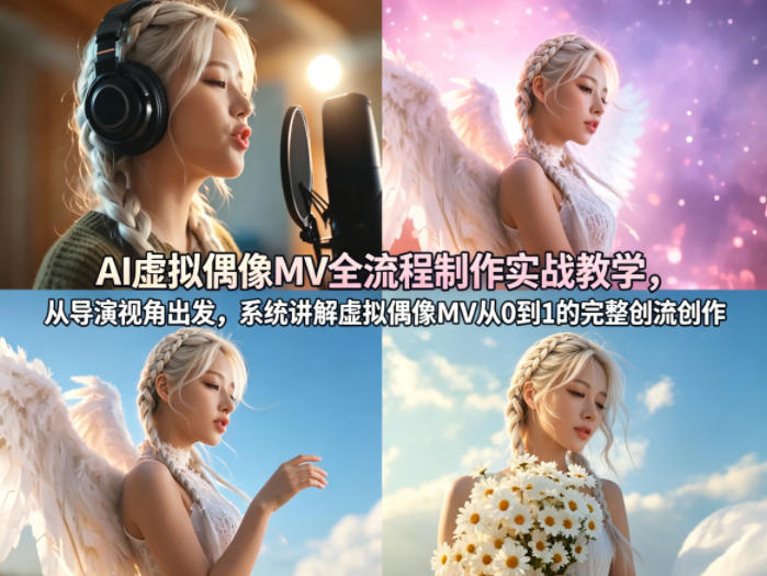 AI虚拟偶像MV全流程制作实战教学,从导演视角出发,系统讲解虚拟偶像MV从0到1的完整创作流程-星空网创资源