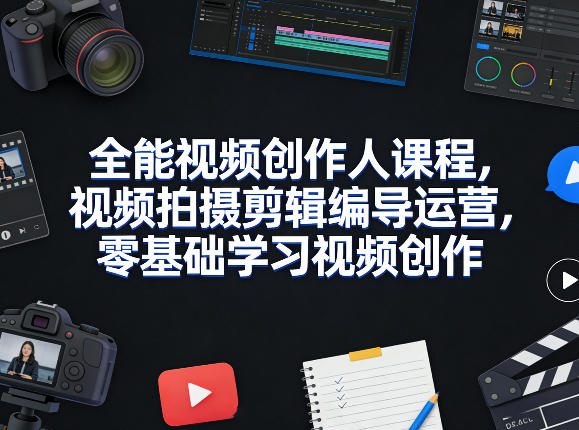 全能视频创作人课程,视频拍摄剪辑编导运营,零基础学习视频创作(更新2026年4月)-星空网创资源