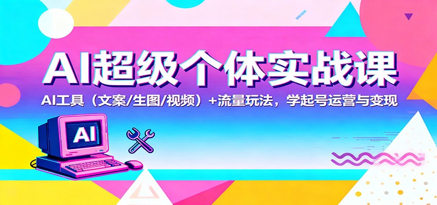 AI超级个体实战课：AI 工具(文案/生图/视频)+ 流量玩法，学起号运营与变现-星空网创资源