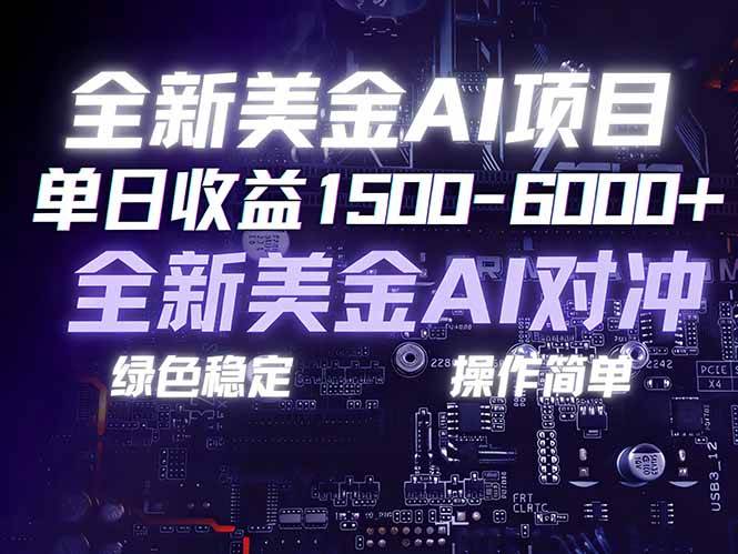 (17069期)美金AI对冲项目,日入1500-6000+,绿色稳定,操作简单,创业副业首选,可批量放大-星空网创资源