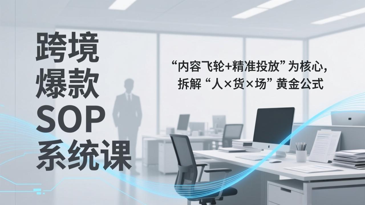 跨境爆款SOP系统课,“内容飞轮+精准投放”为核心,拆解“人×货×场”黄金公式 跨境爆款SOP系统课,“内容飞轮+精准投放”为核心,拆解“人×货×场”黄金公式