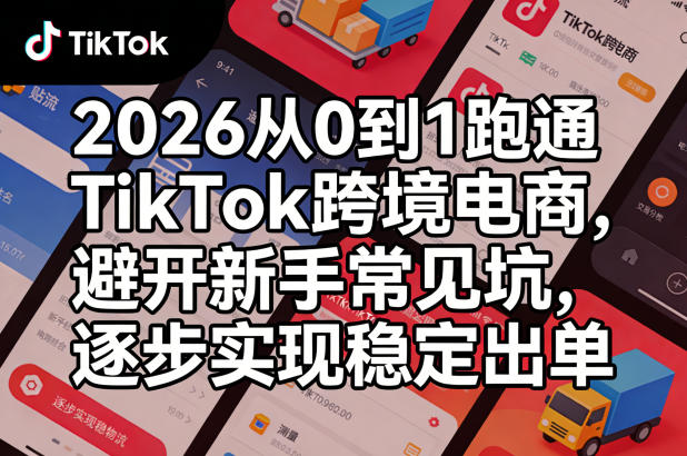 2026从0到1跑通TikTok跨境电商,避开新手常见坑,逐步实现稳定出单-星空网创资源