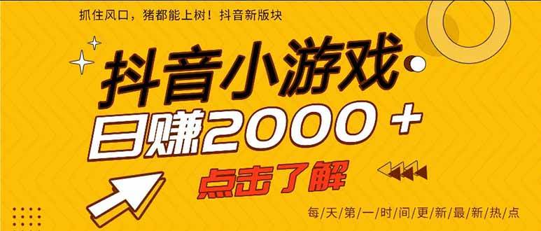 (16221期)抖音小游戏,一部手机日入300+,2025风口项目-星空网创资源