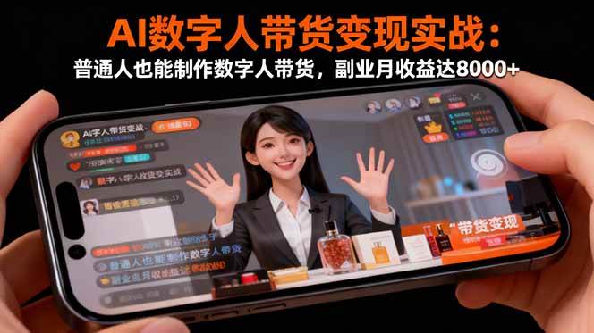 (16377期)AI数字人带货变现实战:普通人也能制作数字人带货,副业月收益达8000+-星空网创资源