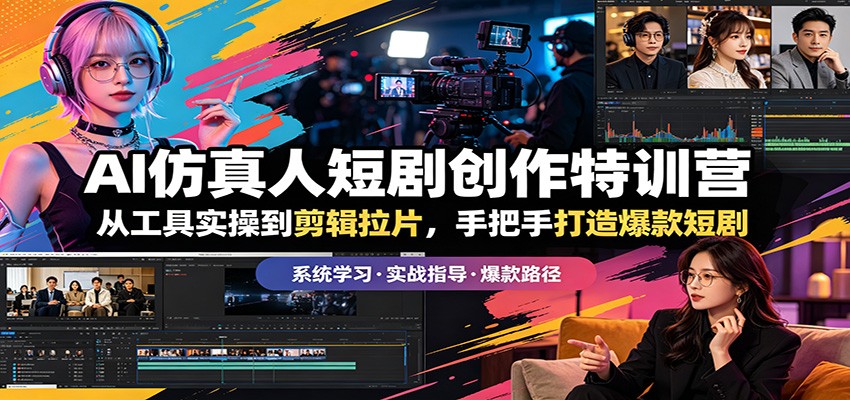 AI仿真人短剧创作特训营：从工具实操到剪辑拉片，手把手打造爆款短剧-星空网创资源