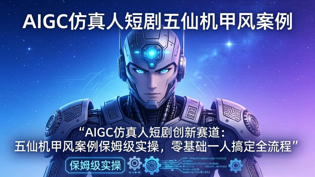 AIGC仿真人短剧创新赛道:五仙机甲风案例保姆级实操,零基础一人搞定全流程 AIGC仿真人短剧创新赛道:五仙机甲风案例保姆级实操,零基础一人搞定全流程