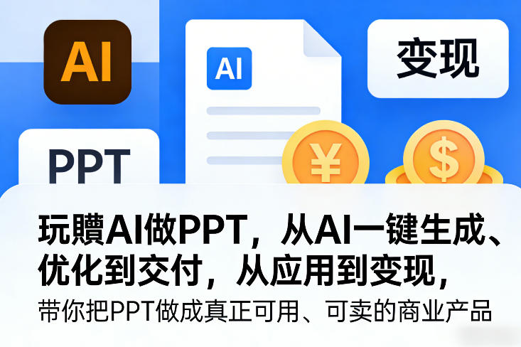 玩賺AI做PPT，从AI一键生成、优化到交付，从应用到变现，带你把PPT做成真正可用、可卖的商业产品(更新0421)-星空网创资源