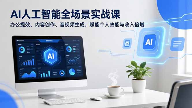 AI人工智能全场景实战课,办公提效、内容创作、音视频生成,赋能个人效能与收入倍增-星空网创资源