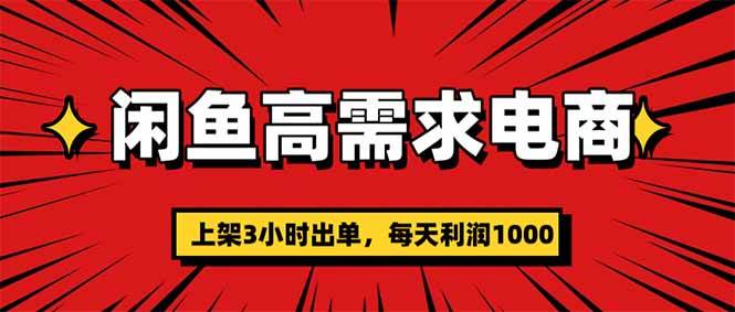 (16672期)闲鱼高利润电商,当天上架当天出单,一单利润300-星空网创资源
