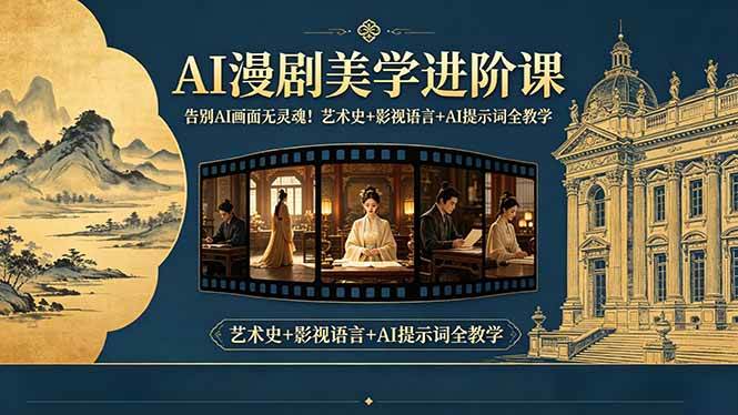 (18480期)告别AI画面无灵魂!AI漫剧美学进阶课,艺术史+影视语言+AI提示词全教学-星空网创资源