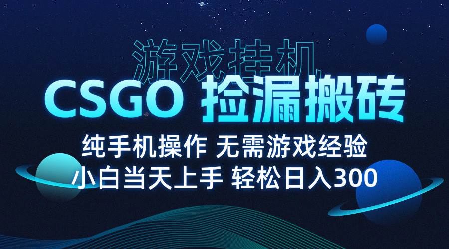 (15820期)8月最新游戏搬砖,CSGO纯挂机,不需要玩游戏,实现真挂机,月入1W+-星空网创资源