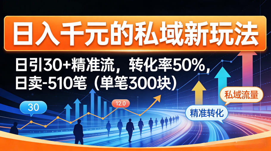 日入千米的私域新玩法:日引30+精准流,转化率50%,日卖5-10笔(单笔300米)-星空网创资源
