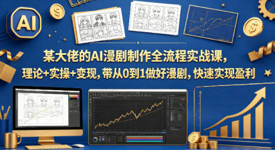某大佬的AI漫剧制作全流程实战课,理论+实操+变现,带从0到1做好漫剧,快速实现盈利-星空网创资源