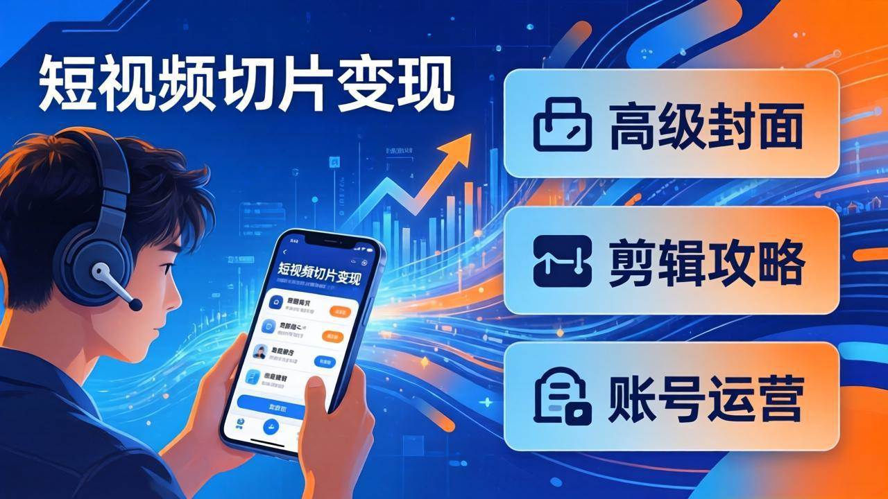 (17758期)短视频切片变现速成班2.0:高级封面+剪辑攻略+账号运营,0基础小白快速入局副业-星空网创资源