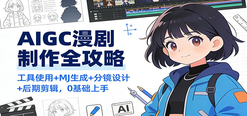 AIGC漫剧制作全攻略：工具使用+MJ生成+分镜设计+后期剪辑，0基础上手-星空网创资源