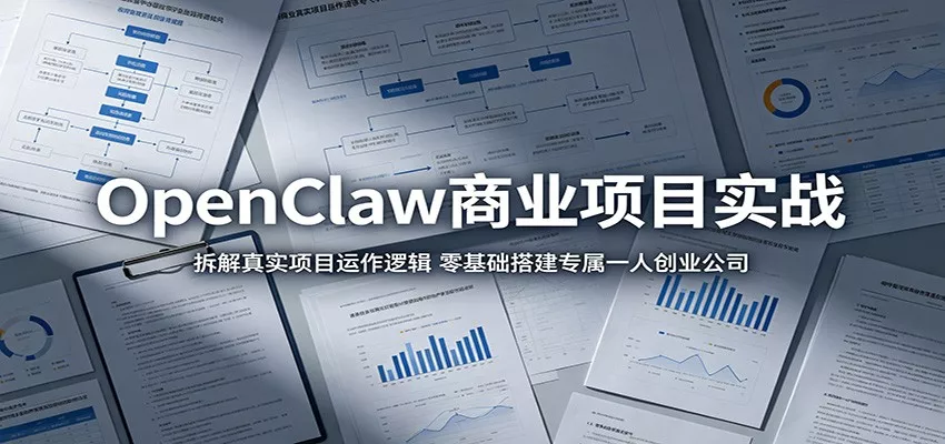 OpenClaw商业项目实战：拆解真实项目运作逻辑，零基础搭建专属一人创业公司-星空网创资源