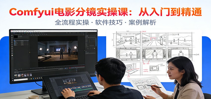ComfyUI电影分镜实操课：分镜一致性，全流程AI视频制作，零基础也能做专业分镜-星空网创资源