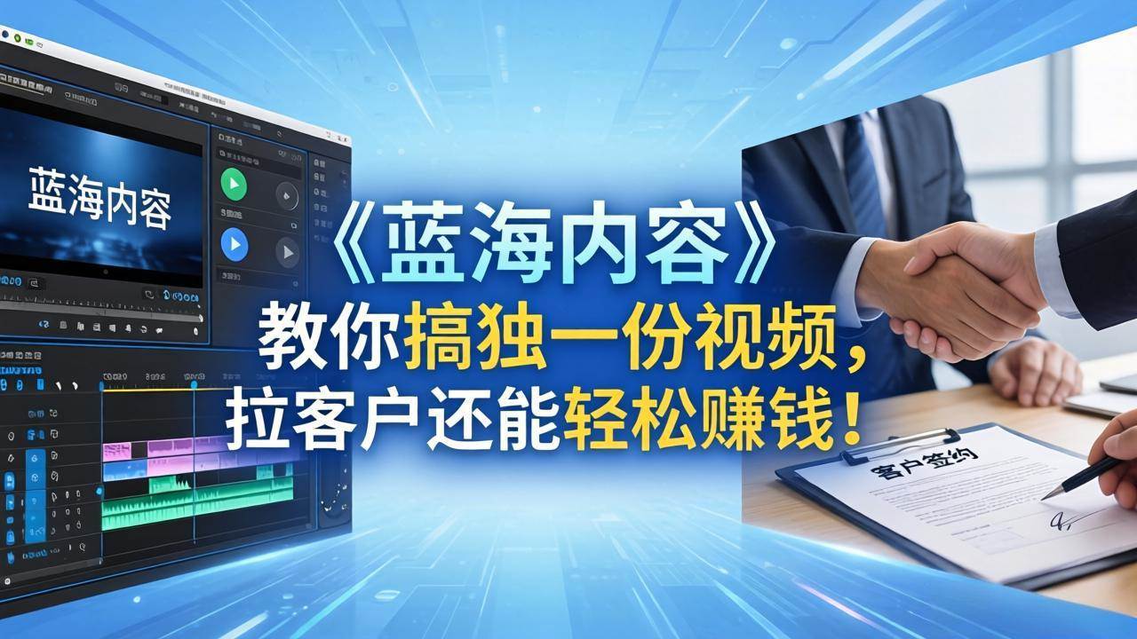 (18301期)做视频卷不动了?《蓝海内容》教你搞独一份视频,拉客户还能轻松赚钱!-星空网创资源