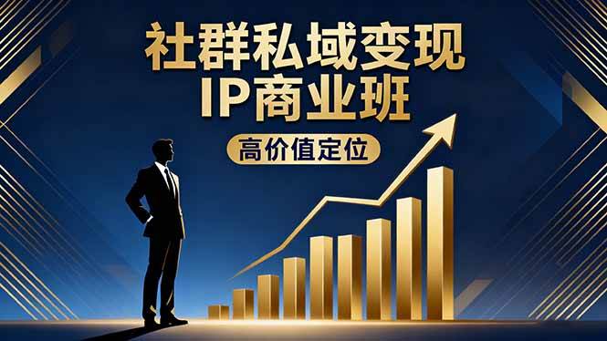 (16309期)社群私域变现IP商业班,高价值定位,精准引流,私聊成交,实践年盈利破百万-星空网创资源