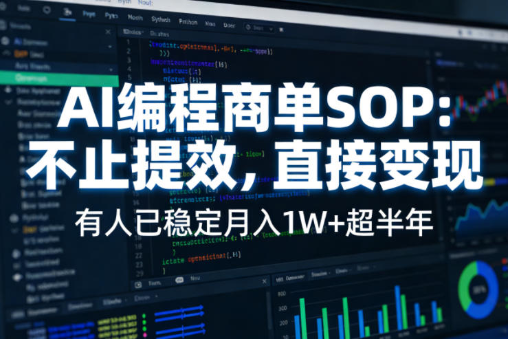 AI编程商单SOP,AI编程不能只给工作提效,还要直接变现,有人已经稳定月入1W+半年了-星空网创资源