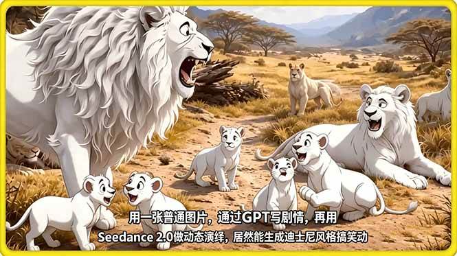 (18137期)用一张普通图片,通过GPT写剧情,再用Seedance 2.0做动态演绎,居然能生成迪士尼风格搞笑动画-星空网创资源