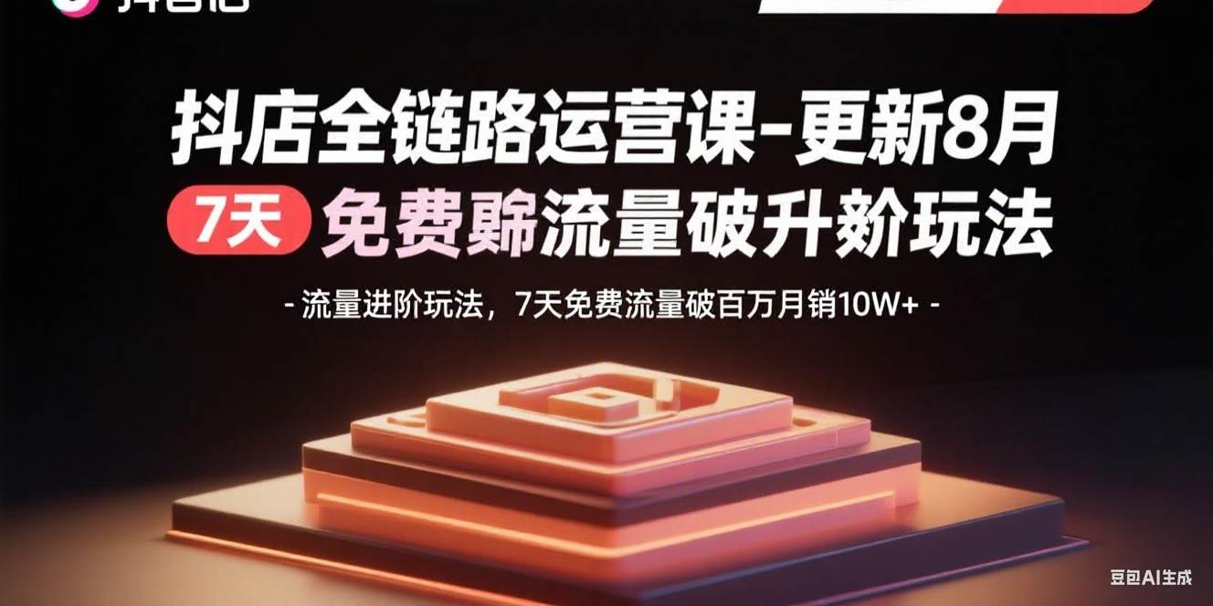 (15918期)抖店全链路运营课-更新8月:流量进阶玩法,7天免费流量破百万月销10W+-星空网创资源