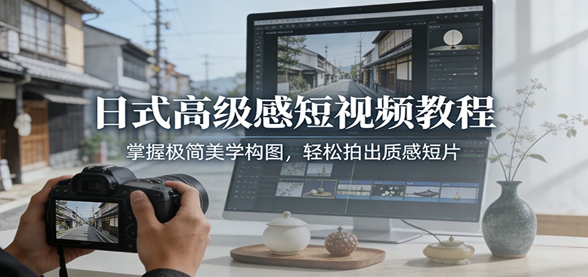 日式高级感短视频教程：掌握极简美学构图，轻松拍出质感短片-星空网创资源