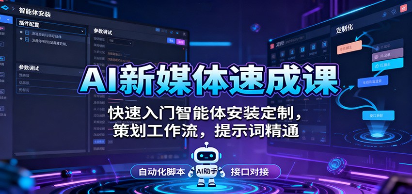 AI新媒体速成课：快速入门智能体安装定制，策划工作流，提示词精通-星空网创资源