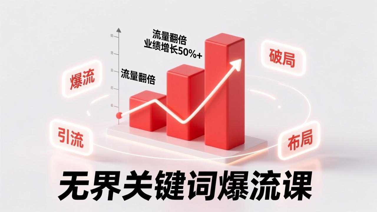 无界关键词爆流课,破局布局逻辑、阶段精准引流,实现流量翻倍,店铺业绩增长50%+。-星空网创资源