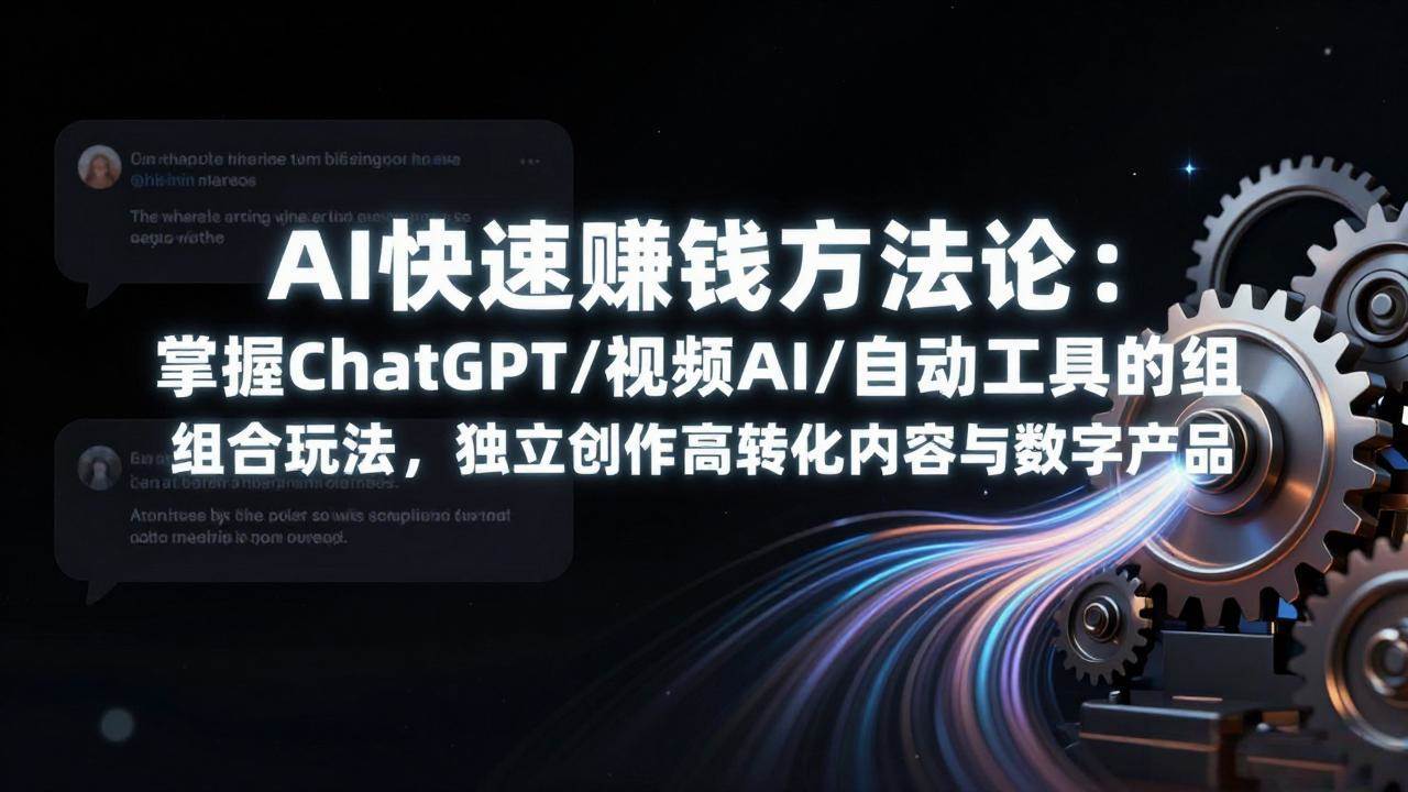 (17560期)AI快速赚钱方法论:掌握ChatGPT/视频AI/自动化工具的组合玩法,独立创作高转化内容与数字产品-星空网创资源