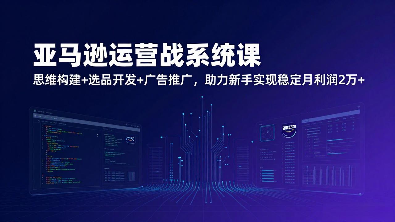 亚马逊运营实战系统课,思维构建+选品开发+广告推广,助力新手实现稳定月利润2万+(更新 亚马逊运营实战系统课,思维构建+选品开发+广告推广,助力新手实现稳定月利润2万+(更新