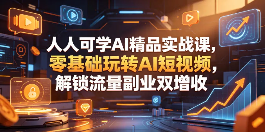 人人可学AI精品实战课，零基础玩转AI短视频，解锁流量副业双增收-星空网创资源