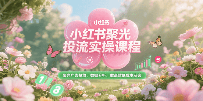 小红书聚光投流实操课程,聚光广告投放、数据分析、做高效低成本获客-星空网创资源