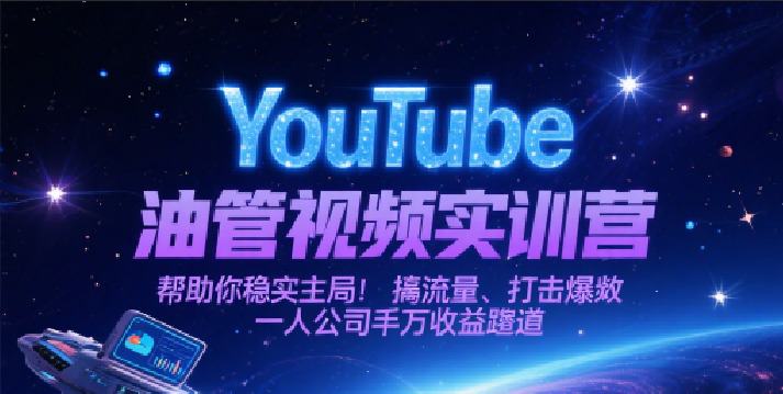 YouTube油管视频实训营,帮助你稳入局、搞流量、打爆款,一人公司千万收益赛道-星空网创资源