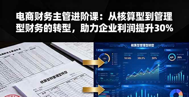 （16193期）电商财务主管进阶课：从核算型到管理型财务的转型，助力企业利润提升30%-星空网创资源