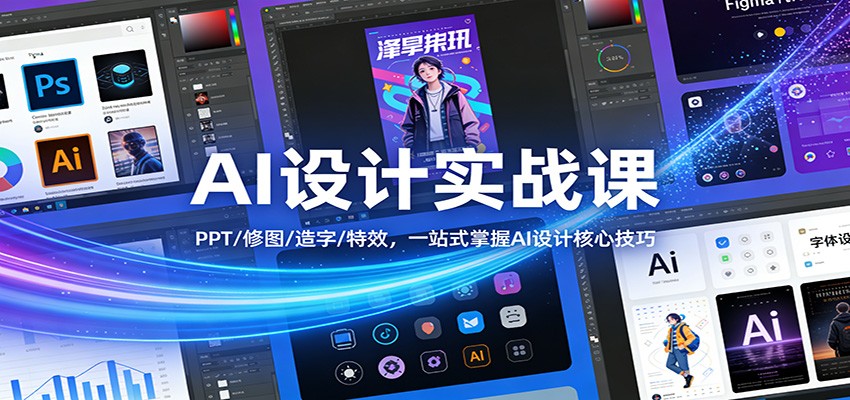 AI设计实战课：PPT/修图/造字/特效，一站式掌握AI设计核心技巧-星空网创资源