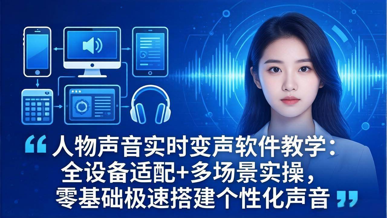 (18120期)人物声音实时变声软件教学:全设备适配+多场景实操,零基础极速搭建个性化声音-星空网创资源