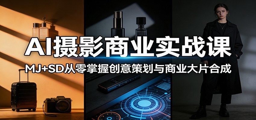 AI摄影商业实战课：MJ+SD从零掌握创意策划与商业大片合成-星空网创资源