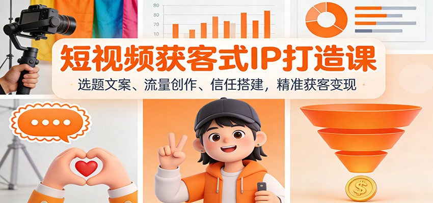 短视频获客式IP打造课：选题文案、流量创作、信任搭建，精准获客变现-星空网创资源