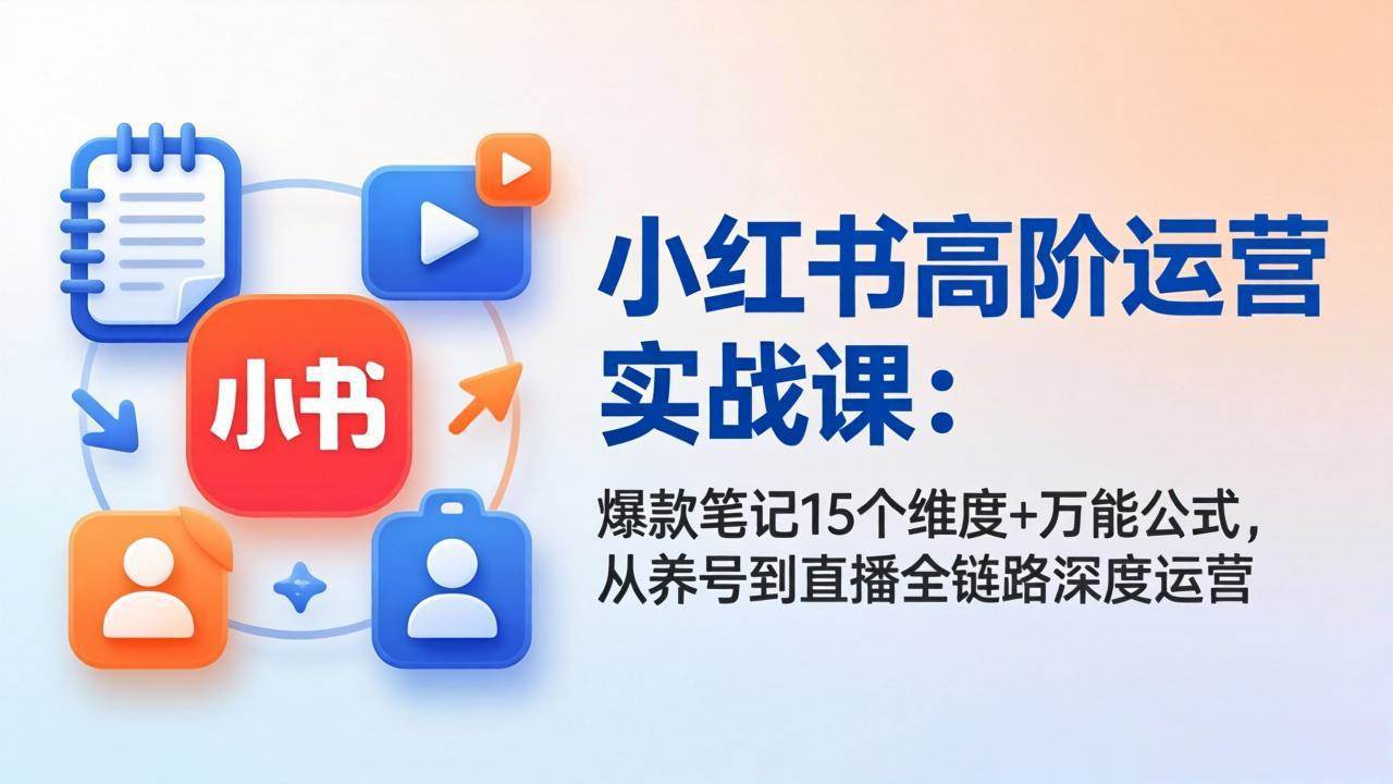 (17844期)小红书高阶运营实战课:爆款笔记15个维度+万能公式,从养号到直播全链路深度运营-星空网创资源
